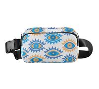 Chic Eye Symbols - Marsupio da donna, impermeabile, con simboli degli occhi blu, 20,3 x 13,5 x 5,8 cm, divertente e carino, simboli degli occhi chic blu, 20,3 x 13,5 x 5,8 cm, divertente, Simboli