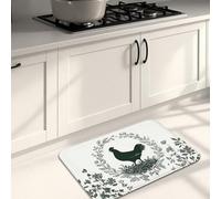 Chic Farmhouse - Tappetini da cucina per pavimento, design rustico con polli, morbidi, imbottiti, confortevoli, lavabili, antiscivolo, per aree di cottura, 50 x 78 cm