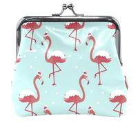 Chic Flamingos Mint - Portafogli e borsa in pelle, con fibbia carina, chiusura a bacio, portafogli per carte, chic fenicotteri menta, classico, Chic Flamingos Mint, Classico