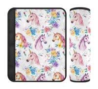 Chic Flowers Unicorns - Copri cintura di sicurezza per auto per bambini, confezione da 2 pezzi, per zaino da uomo