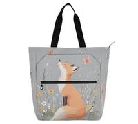 Chic Fox - Borsa tote per bambini, per ragazzi, ragazze e adulti, grande, resistente, riutilizzabile, per biblioteca, libri, per scuola e tempo di gioco, arcobaleno