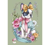 Chic French Bulldog Composition Notebook College Ruled 200 Pages: Frenchie Graphic Outline in the Background