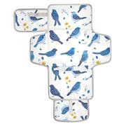 Chic Indigo Bunting Birds Blu Riutilizzabile Portatile Fasciatoio Pad con Tasca in Tessuto Bambino Fasciatoio Portatile per Ragazza & Ragazzo cambiadores de pa?ales para Bebes