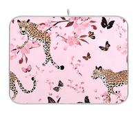 Chic Leopard Rosa Riutilizzabile Piatto Stuoia di asciugatura 18x24 Rettangolo Grande piano di lavoro Tappetino di asciugatura Decorativo Decorazioni per la casa Essentials