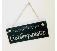 Chic & Licht Schiefertafel Schieferplatte Home Sweet Home Anthrazit 8x20cm