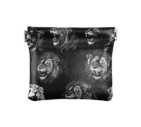 Chic Lions - Portamonete da donna in pelle, accessorio da viaggio per uomo e donna, colore: nero