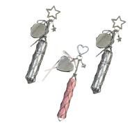 Chic Lip Gloss Holder with Mirror, 2-in-1 Lipstick Holders for Purse, Lip Gloss Organizer Keychain, Lipstick Keychain, Personalized Keychain Accessory. (THREE-2)
