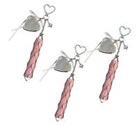 Chic Lip Gloss Holder with Mirror, 2-in-1 Lipstick Holders for Purse, Lip Gloss Organizer Keychain, Lipstick Keychain, Personalized Keychain Accessory. (THREE-4)