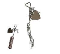 Chic Lip Gloss Holder with Mirror, 2-in-1 Lipstick Holders for Purse, Small Bling Crystal Lipsticks Storage Bag Key Chain, Durable Stainless Steel Mesh Two-in-One Design Comes with Mini Mirror (A-1)