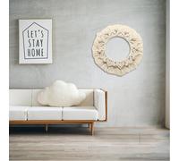 Chic Macrame Wall Hanging Round Tapestry Knitted Fringe Hand-Woven Large Decor