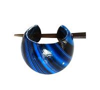 Chic-Net Orecchini in legno di cocco e resina, da donna, blu/nero.