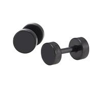 Chic-Net Piercing finto dilatatore nero 7 mm in acciaio inox tappo a vite in acciaio inox, Acciaio inossidabile, NA