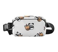 Chic Panda - Marsupio da donna con panda bianco, impermeabile, luminoso, da viaggio, per uomo, con panda chic bianco 1, 20,3 x 13,5 x 5,8 cm, divertente, carino e chic, panda bianco 1, 20,3 x 13,5 x