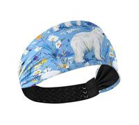 Chic Polar Bear Blu Raffreddamento fascia titolare organizzatore Elastico capelli per Yoga lavaggio viso Uso quotidiano Pallavolo