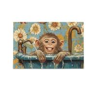 Chic Rhesus Monkey Macaque Retro Vasca da Bagno Puzzle Puzzle in Legno per Adulti 1000 Pezzi