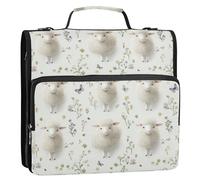 Chic Sheep - Raccoglitore con 3 anelli da 3,8 cm, con cerniera e manico e tracolla rimovibile, tasche multiple per il centro