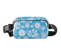 Chic Snowflakes - Marsupio da donna, impermeabile, grande, con grazioso marsupio a tracolla, blu con fiocchi di neve, 20,3 x 13,5 x 5,8 cm, divertente, carino e chic con fiocchi di neve, 20,3 x 13,5 x