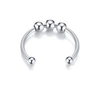 Chic Spinner Fidget Beads Anelli per Le Donne, Anelli per Dita in Acciaio Inossidabile per alleviare Lo Stress, l'ansia, l'accessorio Convenient Handled