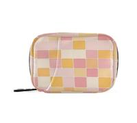 Chic Squares - Borsa per medicinali in oro rosa giallo con scomparti rimovibili, pratica custodia da viaggio per portafoglio