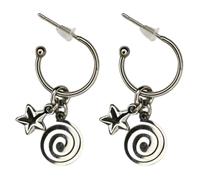Chic Starry Ear Pendenti Cuore/Vortice Star/Crocifisso Pendente Earwear Orecchini a Cerchio Pieghevole Adoramento per gli amanti della moda per vestire la moda, Acciaio inossidabile, Nessuna pietra