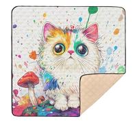 Chic - Tappetino da gioco per bambini con gattini gocciolanti, morbido, spesso, per interni ed esterni, leggero, tappetino da palestra per bambini, 127 x 127 cm