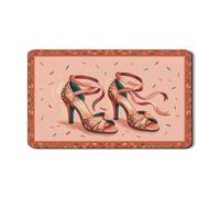 Chic - Tappetino scolapiatti con tacco alto per bancone della cucina, tappetino scolapiatti in gomma assorbente color oro rosa vintage, elegante tappetino scolapiatti in pelle PU, 30,5 x 50,8 cm