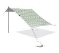 Chic - Tenda parasole pieghevole con viso di renna, protezione UPF50+, impermeabile, per esterni, include pala per sabbia, sacchi di sabbia, pali di stabilità per cortile, prato, parco