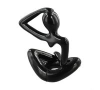Chic Thinker - Statuetta astratta, unica per scrivania e libreria, decorazione per la casa contemporanea (nero)