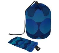 Chic - Trousse impermeabile da donna, spaziosa ed elegante, per organizzare prodotti di bellezza, geometrica circolare blu, Multicolore, 9.9x6.9in/25.2x17.6cm;6x3.5in/15.2x8.8cm