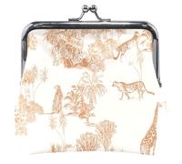 Chic Wildlife Cheetah Giraffes Portamonete da donna in pelle carino fibbia bacio serratura cambio borsa per ragazze, Chic giraffe ghepardo della fauna selvatica, OneSize