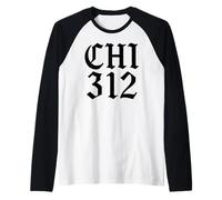 Chicago 312 Windy City Retro CHI Lato sud Lato nord Locale Maglia con Maniche Raglan