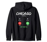 Chicago Chiama e Devo Andare in Illinois in Viaggio Felpa con Cappuccio