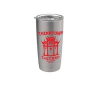 Chicago Chinatown Illinois Cinese Americano Loop South Side Bicchiere termico in acciaio inox doppia parete