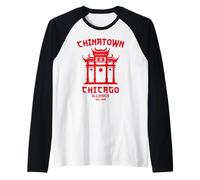 Chicago Chinatown Illinois Cinese Americano Loop South Side Maglia con Maniche Raglan