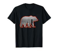 Chicago, Città, Orizzonte, Dentro, Uno, Grizzly, Silhouette Maglietta