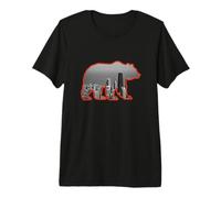 Chicago, Città, Orizzonte, Dentro, Uno, Grizzly, Silhouette Maglietta Premium