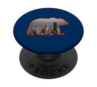 chicago, città, orizzonte, dentro, uno, grizzly, silhouette PopSockets PopGrip Adesivo