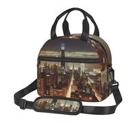 Chicago City Borsa per il pranzo per uomini e donne, isolata, per adulti, riutilizzabile, con tracolla regolabile, grande capacità, a prova di perdite, per lavoro, viaggi, ufficio