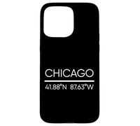 Chicago City Coordinate GPS Chicagoan Windy City Arte locale Custodia per iPhone 15 Pro Max