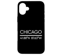 Chicago City Coordinate GPS Chicagoan Windy City Arte locale Custodia per iPhone 16 Plus
