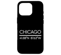 Chicago City Coordinate GPS Chicagoan Windy City Arte locale Custodia per iPhone 16 Pro