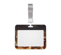 Chicago City - Porta badge con cordino orizzontale in plastica con finestra trasparente, impermeabile, per infermieri, insegnanti e ufficio