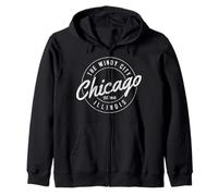 Chicago EST. 1848 Illinois The Windy City Souvenir Regalo Felpa con Cappuccio