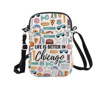 Chicago Gifts for Women Chicago Travel Trip Gift Life is Better in Chicago Souvenirs Makeup Bag, a Chicago Cr Eu, Borsa cosmetica con stampa