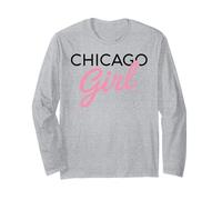 Chicago Girl Illinois Donne Ragazza Divertente Casa Chi Town City Maglia a Manica