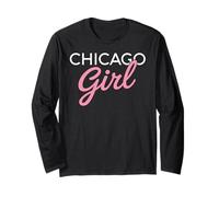 Chicago Girl Illinois Donne Ragazza Divertente Casa Chi Town City Maglia a Manica