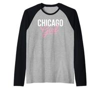 Chicago Girl Illinois Donne Ragazza Divertente Casa Chi Town City Maglia con Maniche Raglan