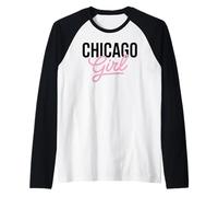 Chicago Girl Illinois Donne Ragazza Divertente Casa Chi Town City Maglia con Maniche Raglan