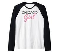 Chicago Girl Illinois Donne Ragazza Divertente Casa Chi Town City Maglia con Maniche Raglan