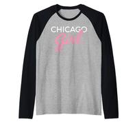 Chicago Girl Illinois Donne Ragazza Divertente Casa Chi Town City Maglia con Maniche Raglan